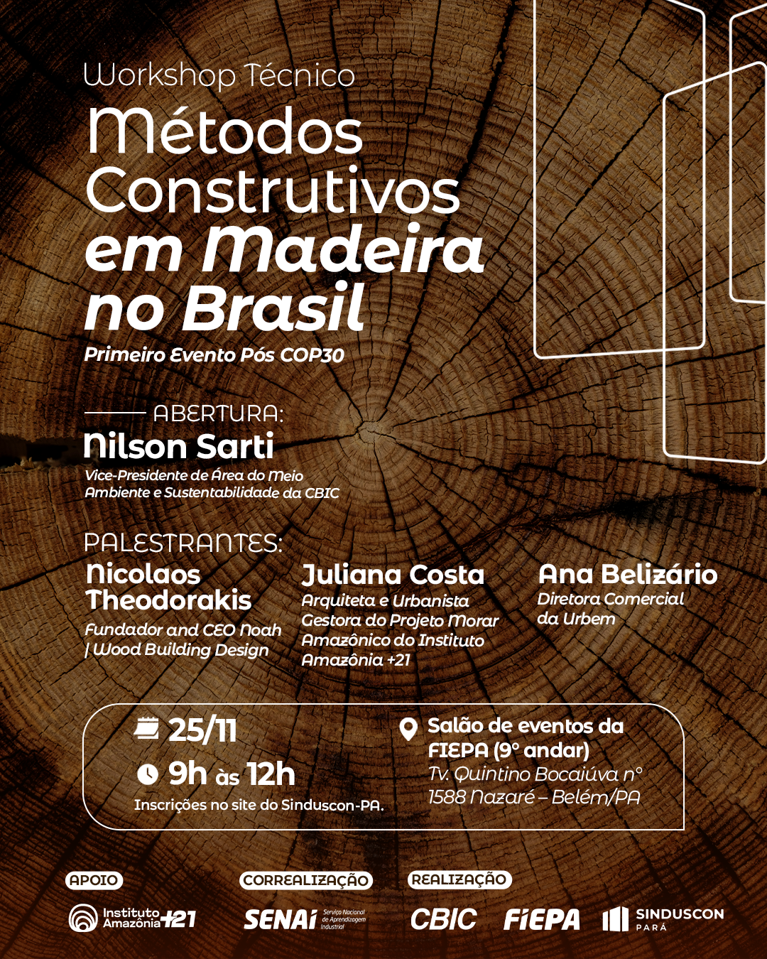 Workshop debate métodos construtivos em madeira e sustentabilidade na construção civil pós-COP30